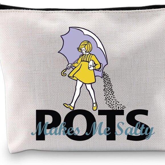 POTS Awareness Gift POTS Makes Me Salty Makeup Bag POTS Syndrome Fighter Warrior - Picture 1 of 7